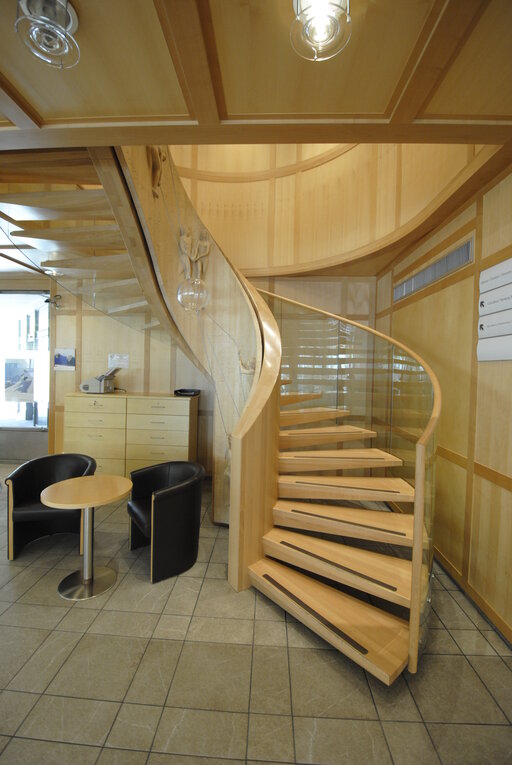 Europa Art – Escalera de diseño curvo con líneas esculturales