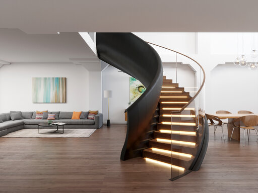 Bogentreppe Viper 3D - Bogentreppen in Bronze silber oder schwarz Viper Siller Treppen 3